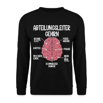 Abteilungsleiter Spruch zum Jubiläum Geburtstag - Unisex Pullover - Schwarz - Vorne - Alina (178cm) & Michal (187cm)
