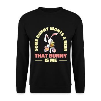Osterhasen Biertrinker Ferienkaninchen - Unisex Pullover - Schwarz - Vorne - Alina (178cm) & Michal (187cm)