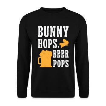Osterhasen Biertrinker Ferienkaninchen - Unisex Pullover - Schwarz - Vorne - Alina (178cm) & Michal (187cm)