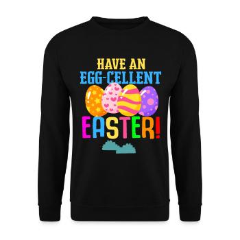 Easter Colorful Egg Dye Rabbit Egg Hunt - Unisex Sweatshirt - black - Front - Alina (178cm) & Michal (187cm)