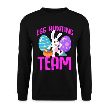 Easter Rabbit Easter Flowers Eggs - Unisex Sweatshirt - black - Front - Alina (178cm) & Michal (187cm)