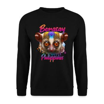 Tarsier auf Boracay, Philippinen - Unisex Pullover - Schwarz - Vorne - Alina (178cm) & Michal (187cm)