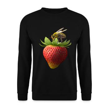Abeille volante à la fraise - Sweat-shirt Unisexe - noir - Devant - Alina (178cm) & Michal (187cm)