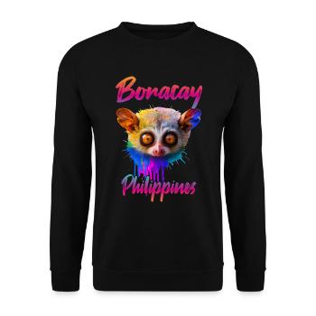 Tarsier auf Boracay, Philippinen - Unisex Pullover - Schwarz - Vorne - Alina (178cm) & Michal (187cm)