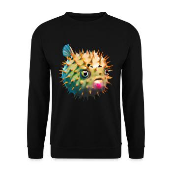 Poisson-globe gonflé - Sweat-shirt Unisexe - noir - Devant - Alina (178cm) & Michal (187cm)