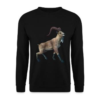 Realistic Markhor - Unisex Sweatshirt - black - Front - Alina (178cm) & Michal (187cm)