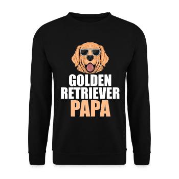 Hund Golden Retriever Papa - Unisex Pullover - Schwarz - Vorne - Alina (178cm) & Michal (187cm)