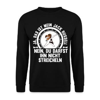Hund Jack Russell - Unisex Pullover - Schwarz - Vorne - Alina (178cm) & Michal (187cm)