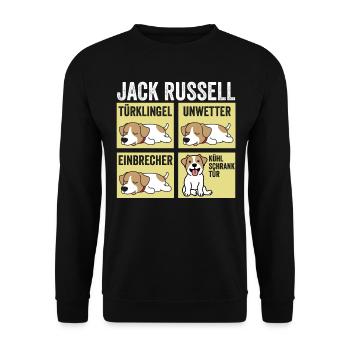 Hund Jack Russell - Unisex Pullover - Schwarz - Vorne - Alina (178cm) & Michal (187cm)