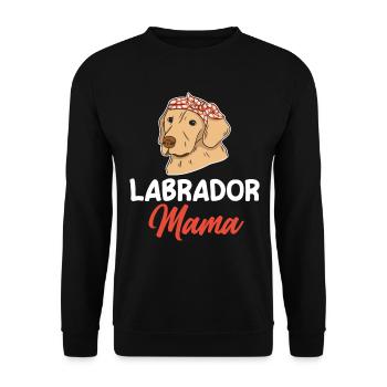 Hund Labrador Mama - Unisex Pullover - Schwarz - Vorne - Alina (178cm) & Michal (187cm)