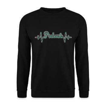 Podcast Herzschlag - Unisex Pullover - Schwarz - Vorne - Alina (178cm) & Michal (187cm)