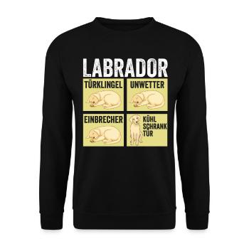 Hund Labrador - Unisex Pullover - Schwarz - Vorne - Alina (178cm) & Michal (187cm)
