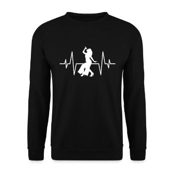 Singen Sängerin Herzschlag - Unisex Pullover - Schwarz - Vorne - Alina (178cm) & Michal (187cm)