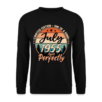 Juli 1955 Jubiläum 1955 Legenden Juli - Unisex Pullover - Schwarz - Vorne - Alina (178cm) & Michal (187cm)