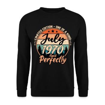 Juillet 1970 anniversaire 1970 légendes Juillet - Sweat-shirt Unisexe - noir - Devant - Alina (178cm) & Michal (187cm)