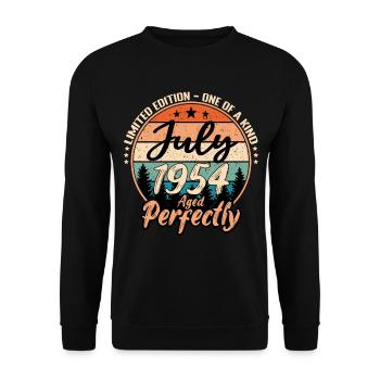 Juli 1954 Jubiläum 1954 Legenden Juli - Unisex Pullover - Schwarz - Vorne - Alina (178cm) & Michal (187cm)