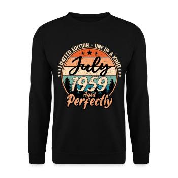 Juli 1959 Jubiläum 1959 Legenden Juli - Unisex Pullover - Schwarz - Vorne - Alina (178cm) & Michal (187cm)
