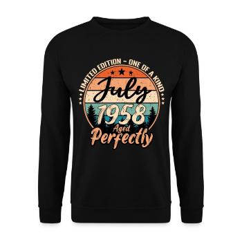 Juillet 1958 anniversaire 1958 légendes Juillet - Sweat-shirt Unisexe - noir - Devant - Alina (178cm) & Michal (187cm)