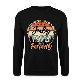 Juillet 1973 anniversaire 1973 légendes Juillet - Sweat-shirt Unisexe - noir - Devant - Alina (178cm) & Michal (187cm)