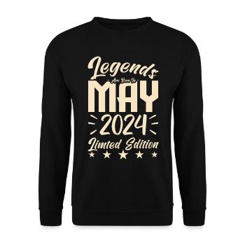 Born May 2024 Birthday gift 2024. - Unisex Sweatshirt - black - Front - Alina (178cm) & Michal (187cm)