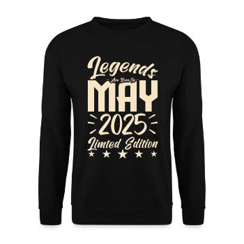 Born May 2025 Birthday gift 2025. - Unisex Sweatshirt - black - Front - Alina (178cm) & Michal (187cm)