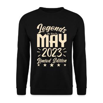 Born May 2023 Birthday gift 2023. - Unisex Sweatshirt - black - Front - Alina (178cm) & Michal (187cm)