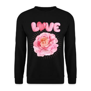 Love love, Valentine's Day, balloons, rose motif - Unisex Sweatshirt - black - Front - Alina (178cm) & Michal (187cm)