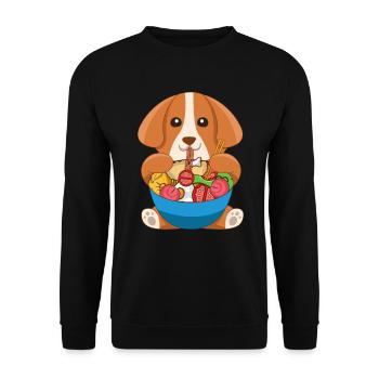 Amoureux des chiens Nouilles Ramen - Sweat-shirt Unisexe - noir - Devant - Alina (178cm) & Michal (187cm)