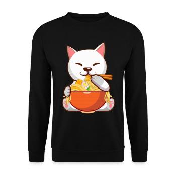 Ramen Eater Cat Lovers Animal Cat Whisperer - Unisex Sweatshirt - black - Front - Alina (178cm) & Michal (187cm)