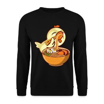 Ramen-Esser Ornithologie Vogelflüsterer - Unisex Pullover - Schwarz - Vorne - Alina (178cm) & Michal (187cm)