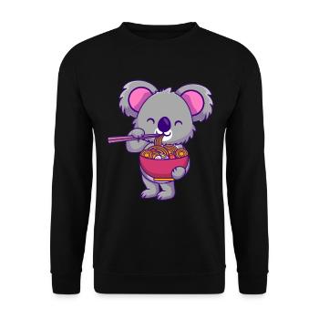 Ramen Eater Koala Lovers Japanese - Unisex Sweatshirt - black - Front - Alina (178cm) & Michal (187cm)