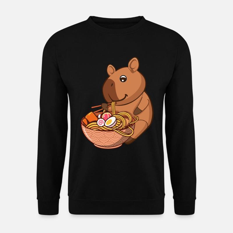 Capybara Japanische Nudelsuppe - Unisex Pullover - Schwarz