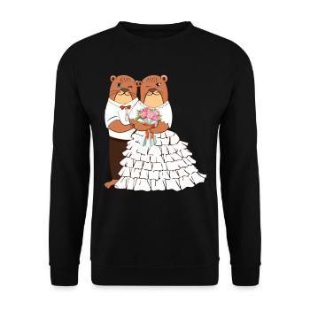 Wedding Other Otter Lovers Animal Marine Biologist - Unisex Sweatshirt - black - Front - Alina (178cm) & Michal (187cm)