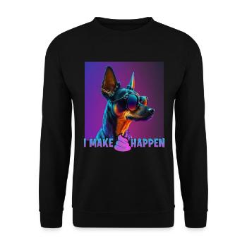 Chien Dicton Zwergpinscher Design Dog Lovers - Sweat-shirt Unisexe - noir - Devant - Alina (178cm) & Michal (187cm)