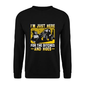 Crane operator design for excavator operators and construction workers - Unisex Sweatshirt - black - Front - Alina (178cm) & Michal (187cm)