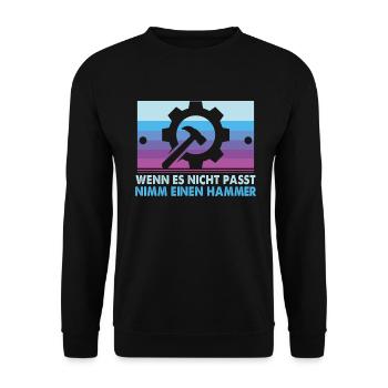 Für Zerspanungsmechaniker CNC Dreher und Fräser - Unisex Pullover - Schwarz - Vorne - Alina (178cm) & Michal (187cm)