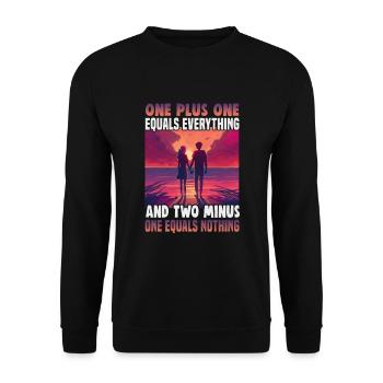 Valentinstag Geschenke Liebhaber Und Paare Designs - Unisex Pullover - Schwarz - Vorne - Alina (178cm) & Michal (187cm)