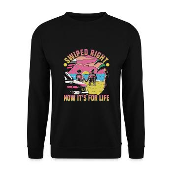 Valentinstag Geschenke Liebhaber Und Paare Designs - Unisex Pullover - Schwarz - Vorne - Alina (178cm) & Michal (187cm)