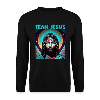 Christian Quotes Designs for Believing Christians - Unisex Sweatshirt - black - Front - Alina (178cm) & Michal (187cm)