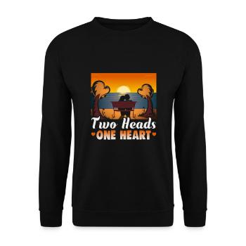Valentinstag Geschenke Liebhaber Und Paare Designs - Unisex Pullover - Schwarz - Vorne - Alina (178cm) & Michal (187cm)