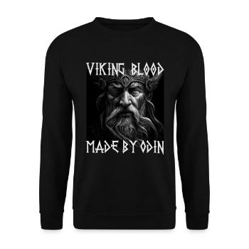 Viking Blood made by Odin Wikinger Kultur - Unisex Pullover - Schwarz - Vorne - Alina (178cm) & Michal (187cm)