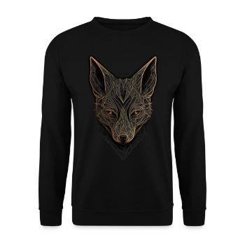 Fuchs Kunst Kunstwerk Geschenk Tierliebhaber Motiv - Unisex Pullover - Schwarz - Vorne - Alina (178cm) & Michal (187cm)