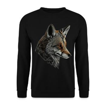 Fuchs Tierliebhaber Tierisch Tier Geschenkidee - Unisex Pullover - Schwarz - Vorne - Alina (178cm) & Michal (187cm)