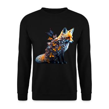Fuchs Tierliebhaber Tierisch Tier Geschenkidee - Unisex Pullover - Schwarz - Vorne - Alina (178cm) & Michal (187cm)