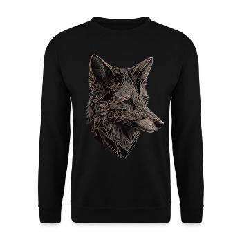 Fuchs Kunst Kunstwerk Geschenk Tierliebhaber Motiv - Unisex Pullover - Schwarz - Vorne - Alina (178cm) & Michal (187cm)