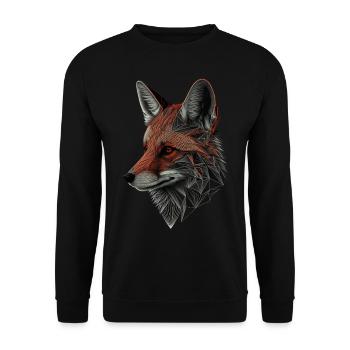 Renard Forêt Animaux Motif animal Art Motif Renard - Sweat-shirt Unisexe - noir - Devant - Alina (178cm) & Michal (187cm)