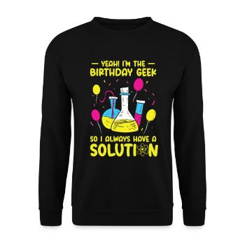 Wissenschaft Thema Geburtstagsfeier Chemie - Unisex Pullover - Schwarz - Vorne - Alina (178cm) & Michal (187cm)