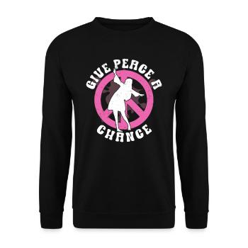 Hippie Peace Sign Peace Flowers Flower Child - Sweat-shirt Unisexe - noir - Devant - Alina (178cm) & Michal (187cm)