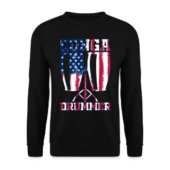 Conga US Flag Conga Player Conga Musician Conga Dr - Unisex Sweatshirt - black - Front - Alina (178cm) & Michal (187cm)