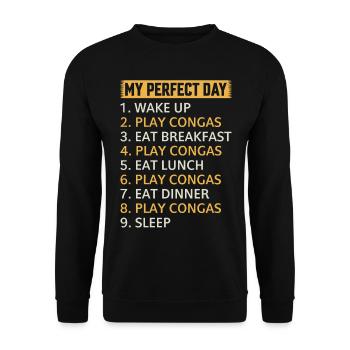 Ma journée parfaite Musicien de Conga Joueur de Conga - Sweat-shirt Unisexe - noir - Devant - Alina (178cm) & Michal (187cm)